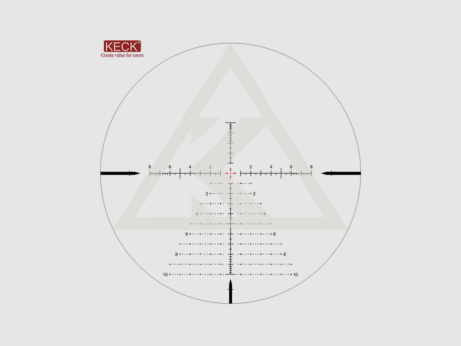 KECK SCOPE SERIES G 5-25X50 FFP 30MM ILLUMINATED RETICLE, image 6 of 6