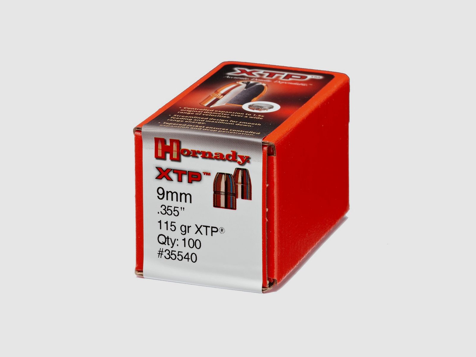 Hornady BULLETS 9MM/.355 115GR HP/XTP – 100 Stk.