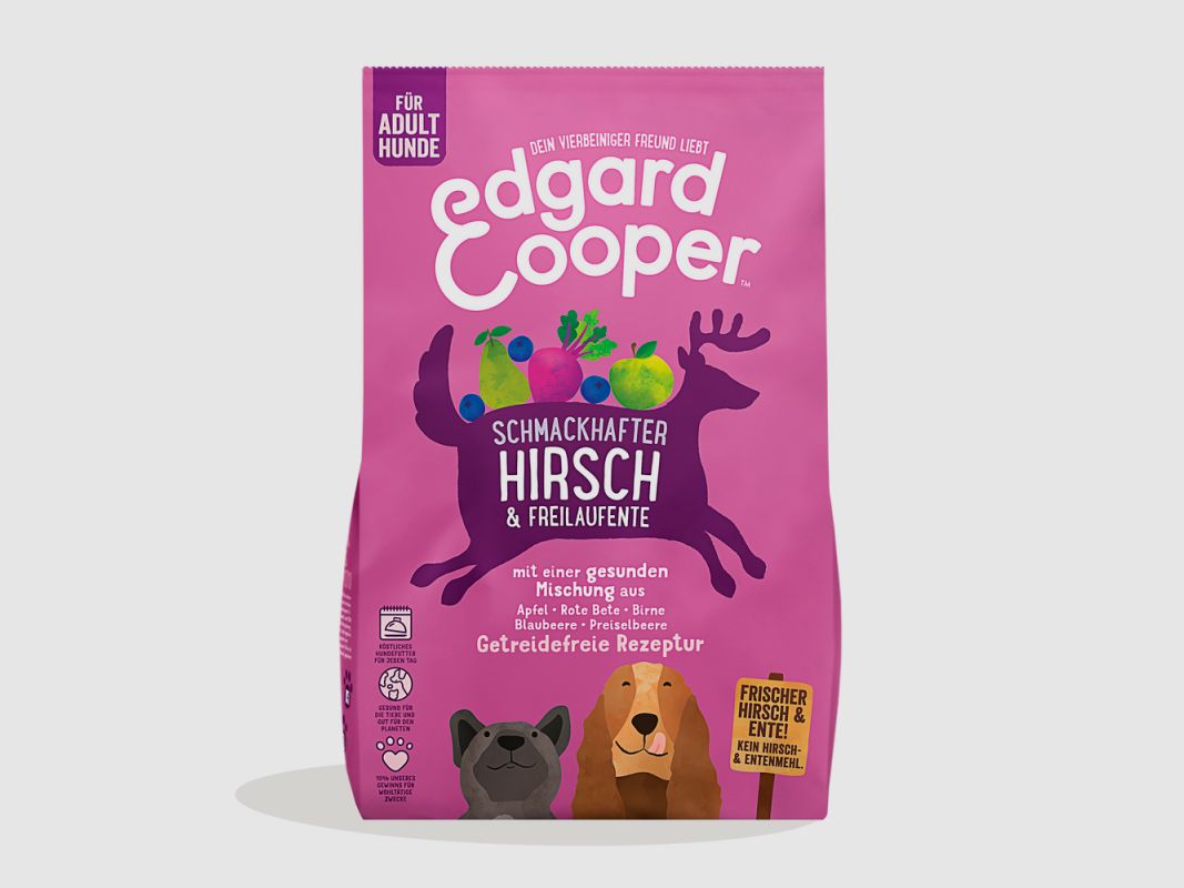Edgard & Cooper hypoallergenes getreidefreies Trockenfutter Adult mit frischem Hirsch &amp; Ente 2,5 Kg