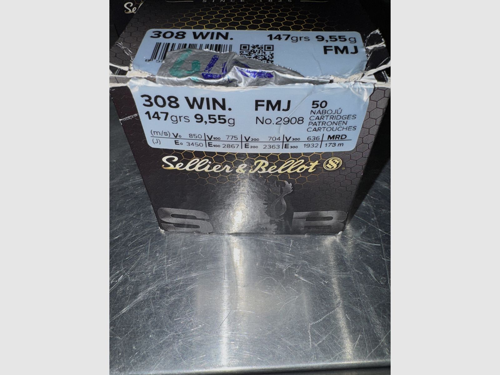 S&B .308 180gr TM,38 cartouches + S&B .308 147gr FMJ,42 cartouches