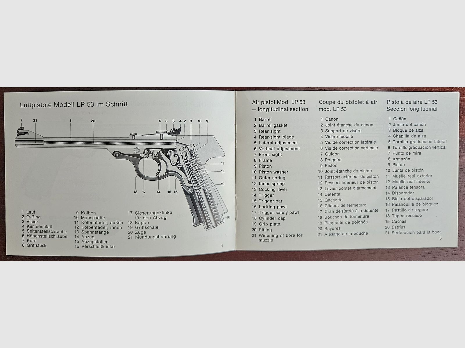 Manuale originale d'uso della Walther Luftpistole 53, immagine 2 di 2