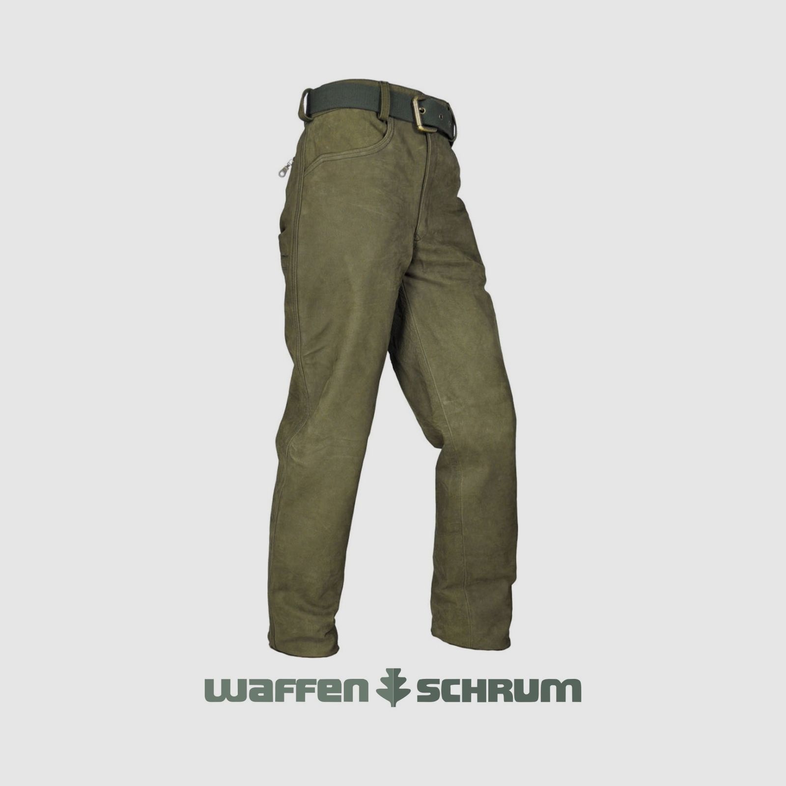 Hubertus Lederhose Schmalreh Oliv