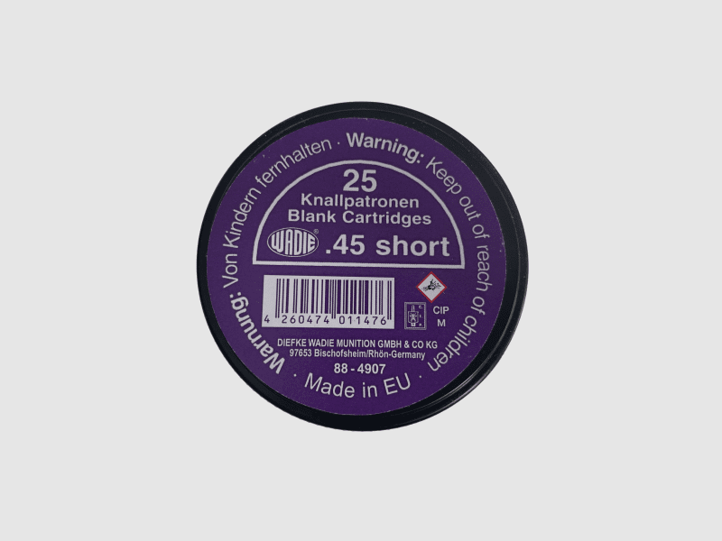 Wadie .45 Short Platzpatronen - 25 Stk.