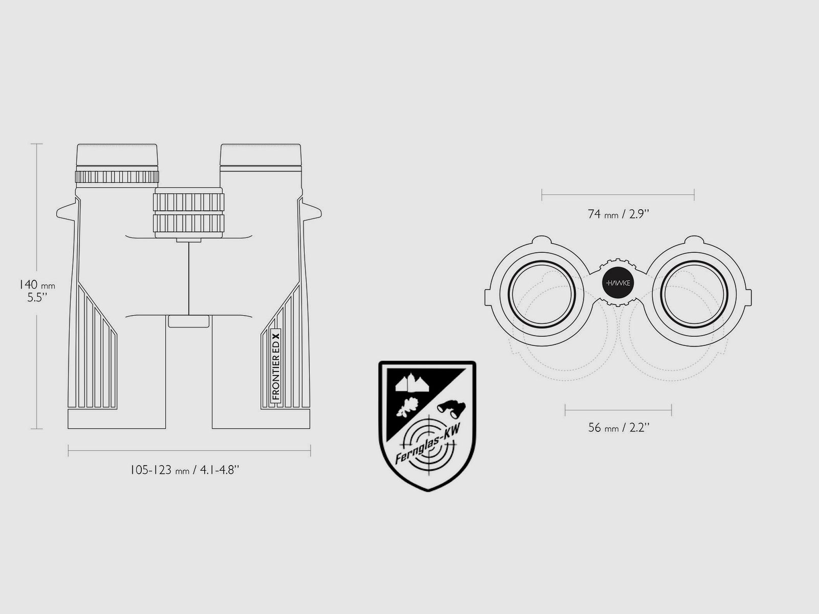 HAWKE 38010 Frontier H DX 8x42 binoculars green with accessories