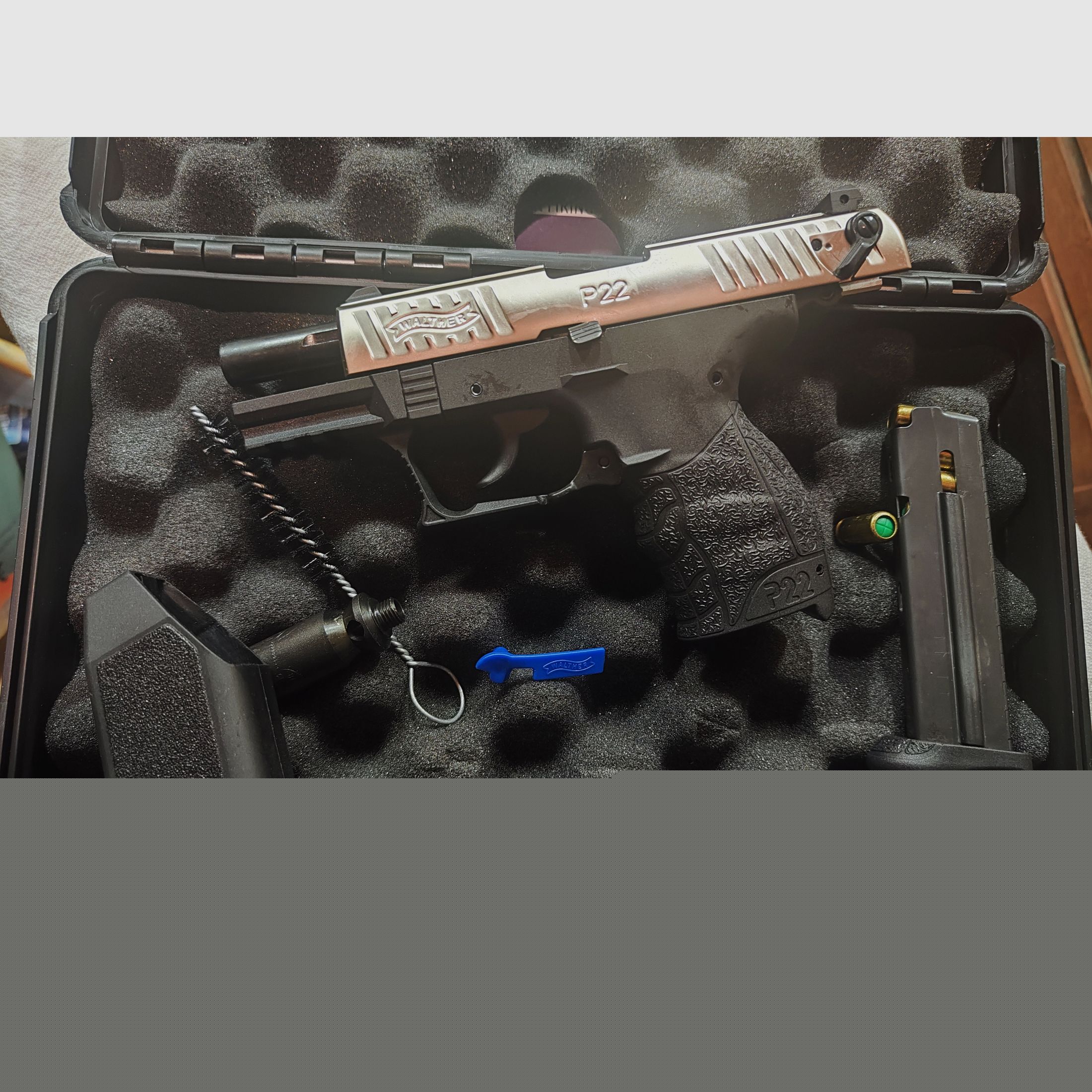 Walther P22Q Nickel 9mm PAK neuwertig mit Zubehör