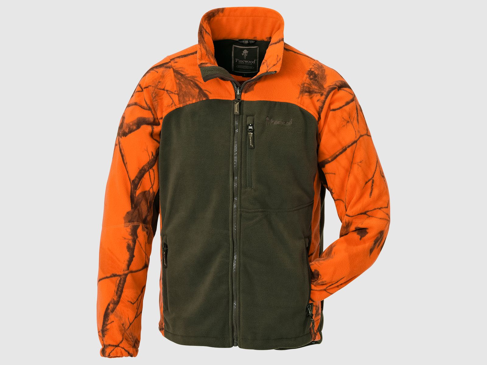 Pinewood Fleece Kinderjacke orange/grün