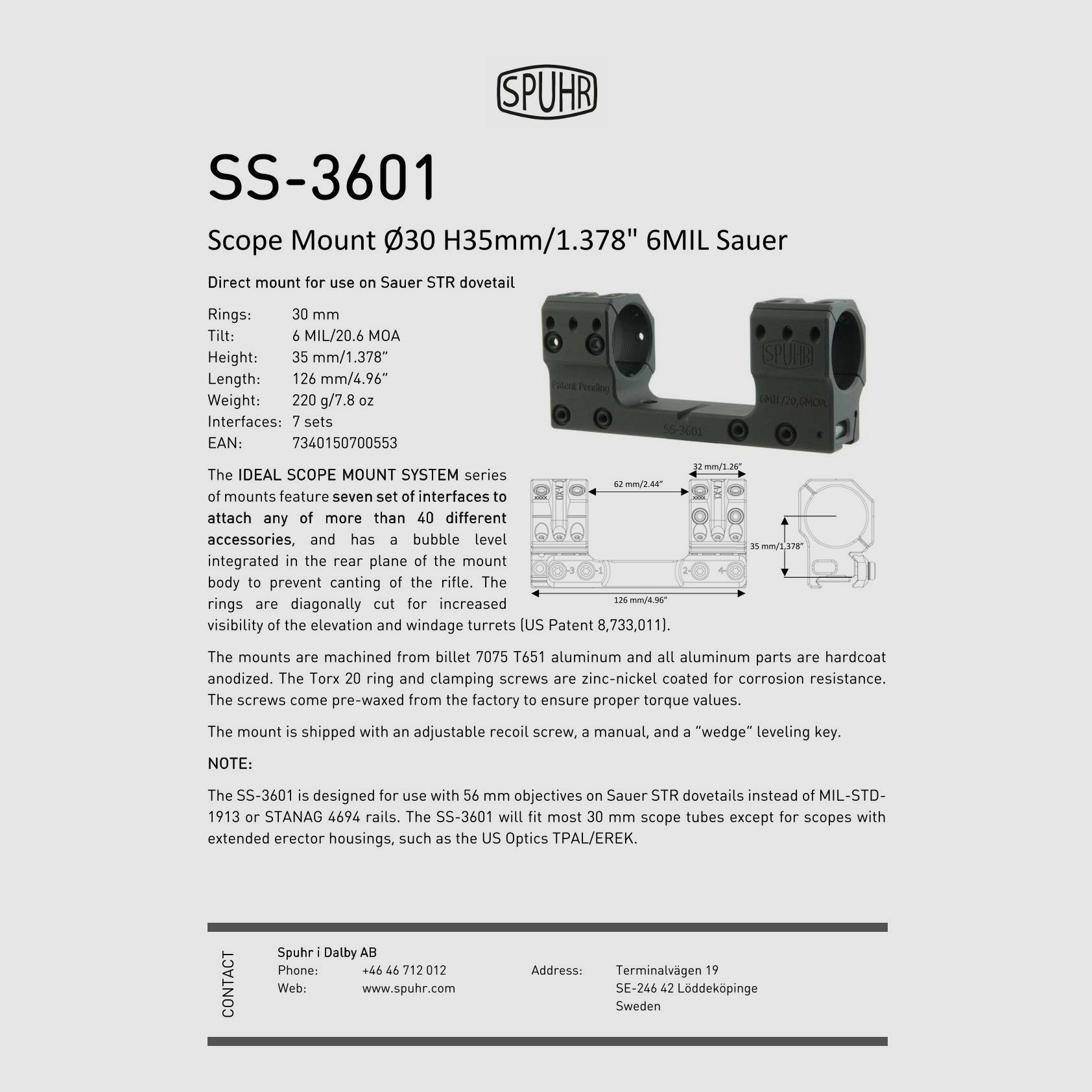 SPUHR SS-3601 Ø30 H35MM 6MIL SIG SAUER, Bild 3 von 3