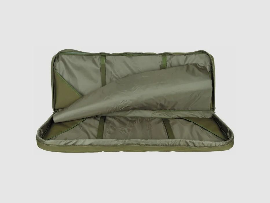 Rifle bag for 2 long guns up to 95cm, olive, with partition and backpack straps