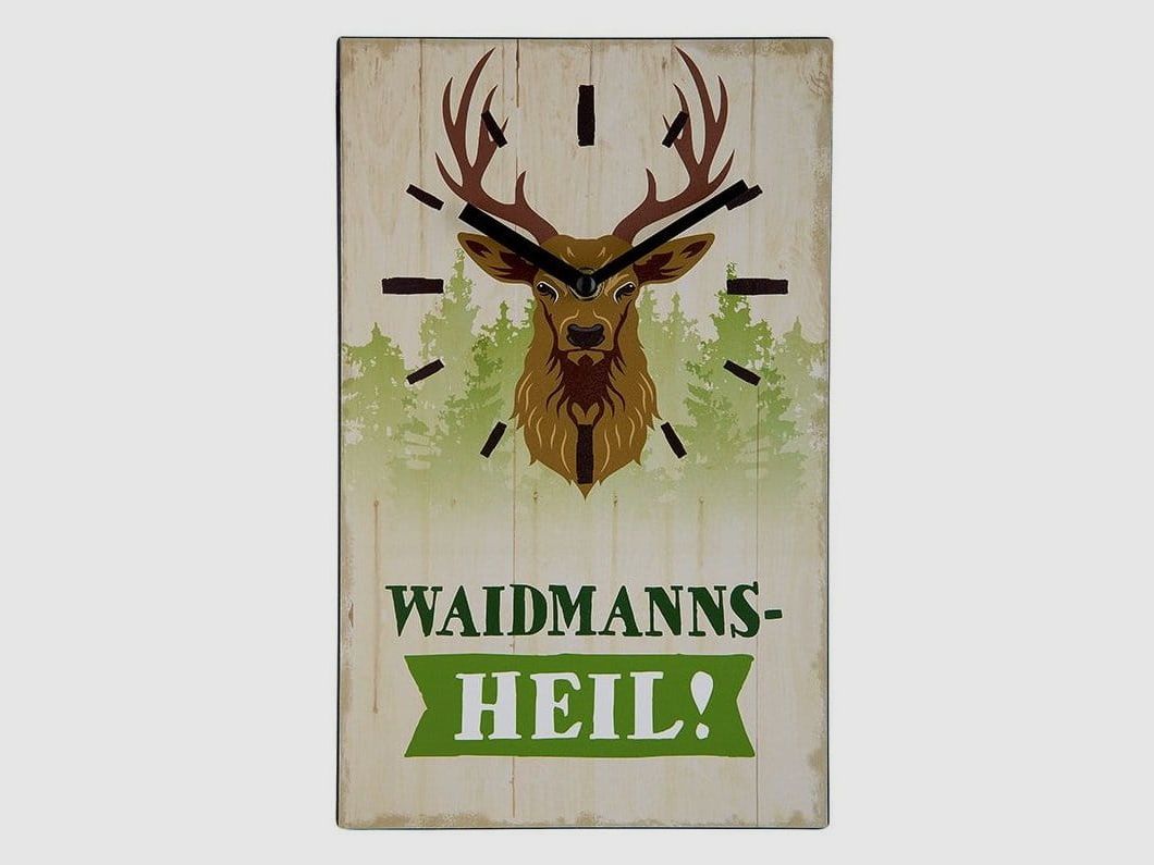 Gilde Metall Wanduhr Jagd