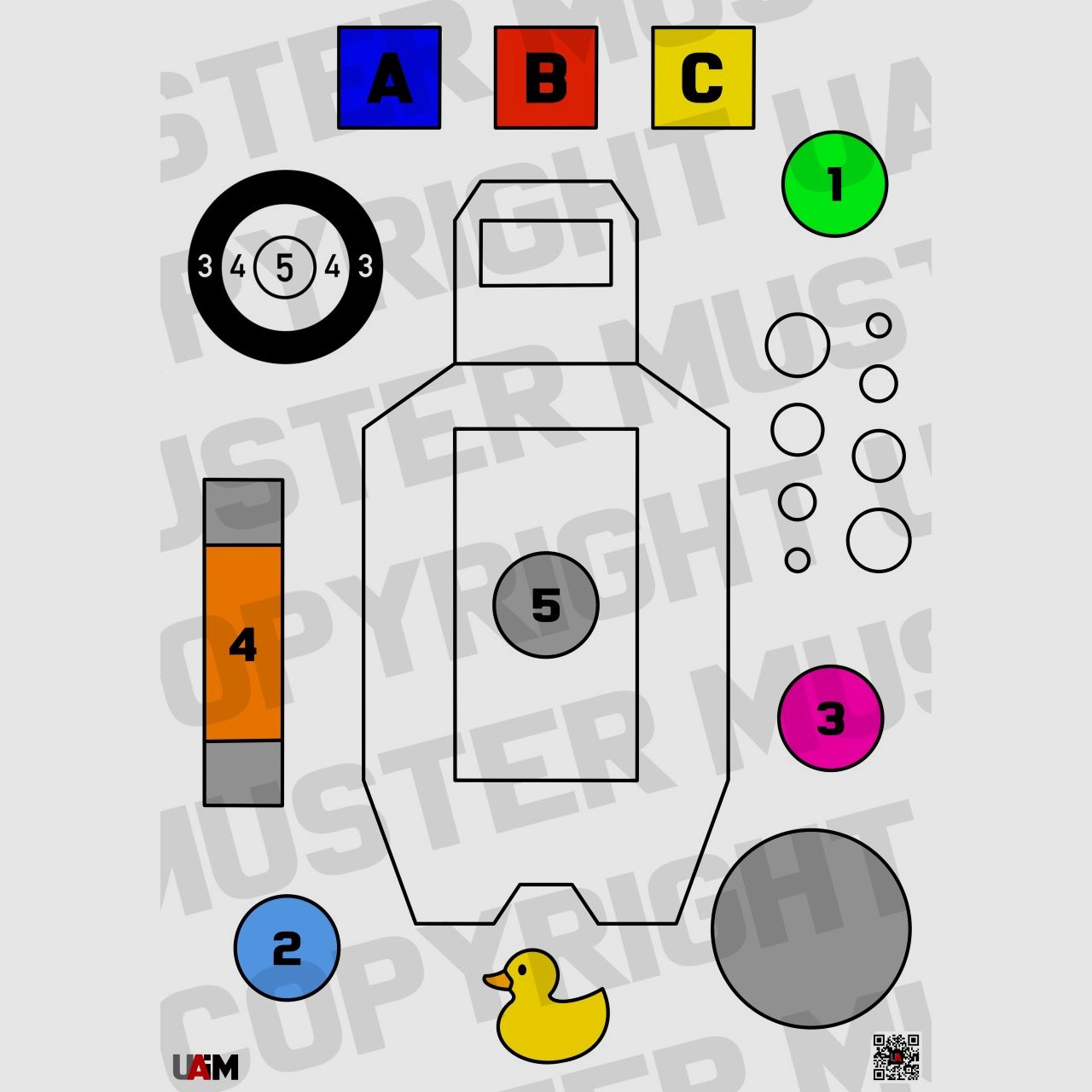 Multi Drill 1 Target DIN A1 - Design de cible coloré pour le tir polyvalent...