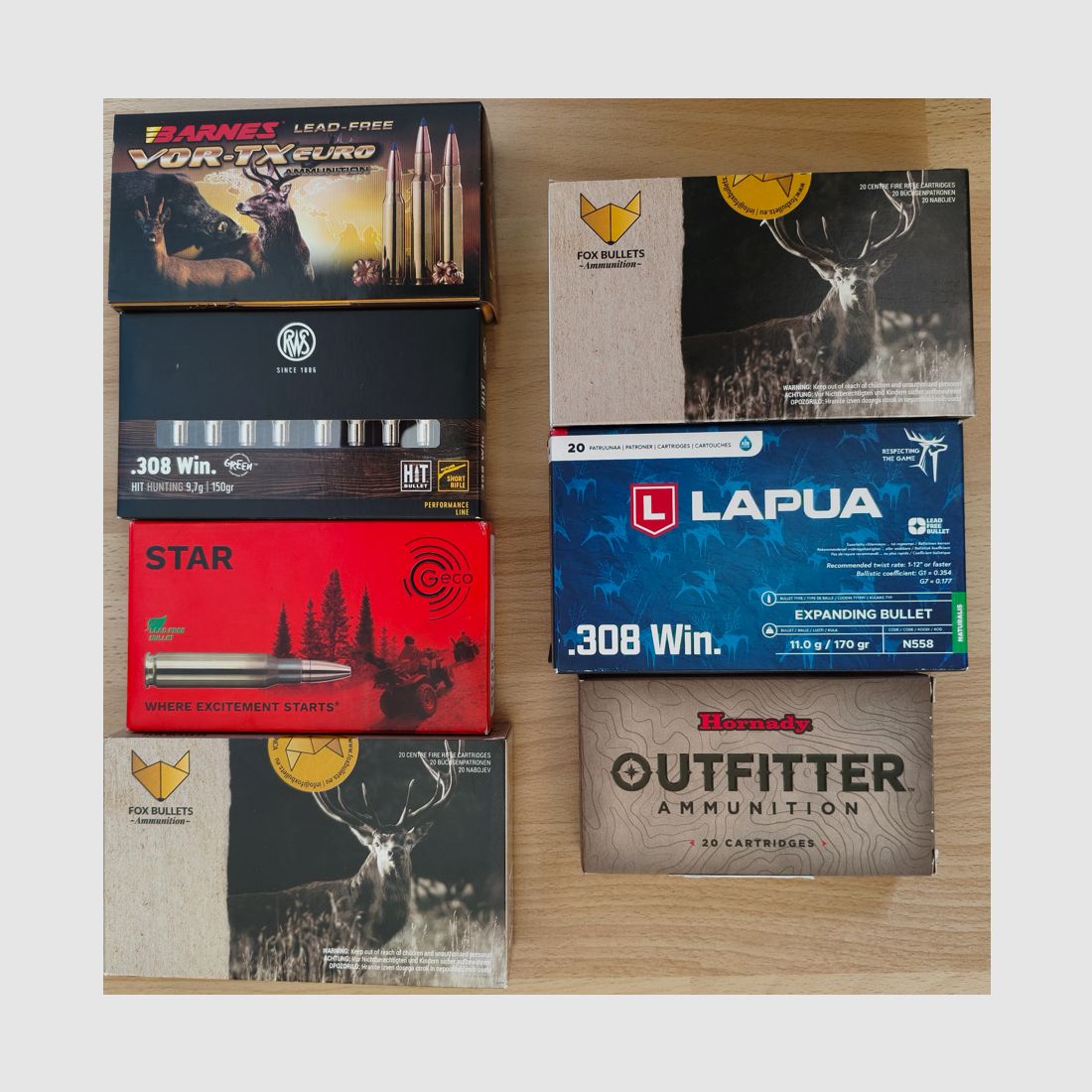 .308 Win. CARTUCCE DA CACCIA RWS, BARNES, HORNADY, GECO, LAPUA...