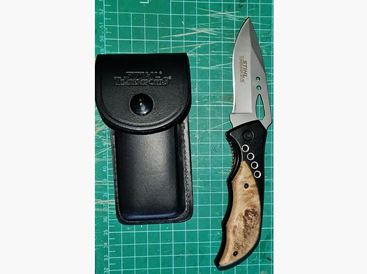 Coltello tascabile Stihl Timbersports con custodia in pelle