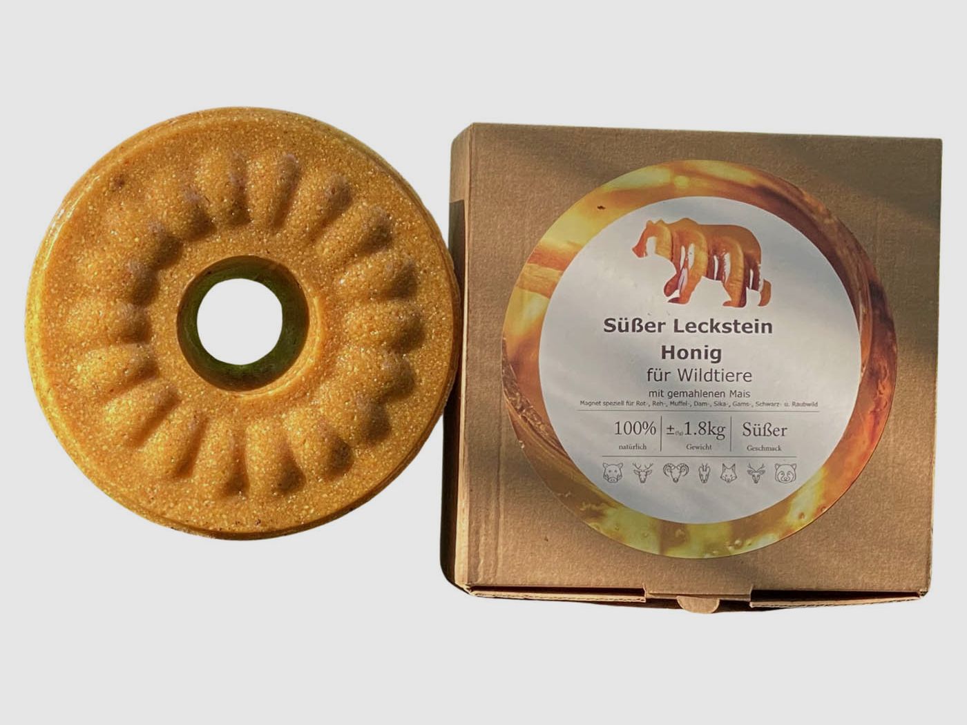 Wildlutscher Süßer Leckstein Honig mit gemahlenem Mais 1,8 kg