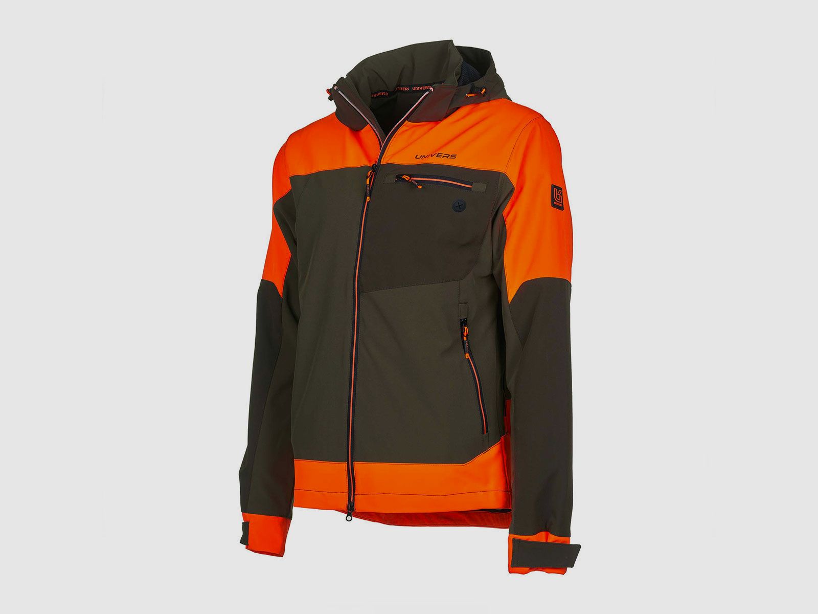 UNIVERS – veste de chasse softshell PREDAZZO U-TEX verte/orange, image 2 sur 5