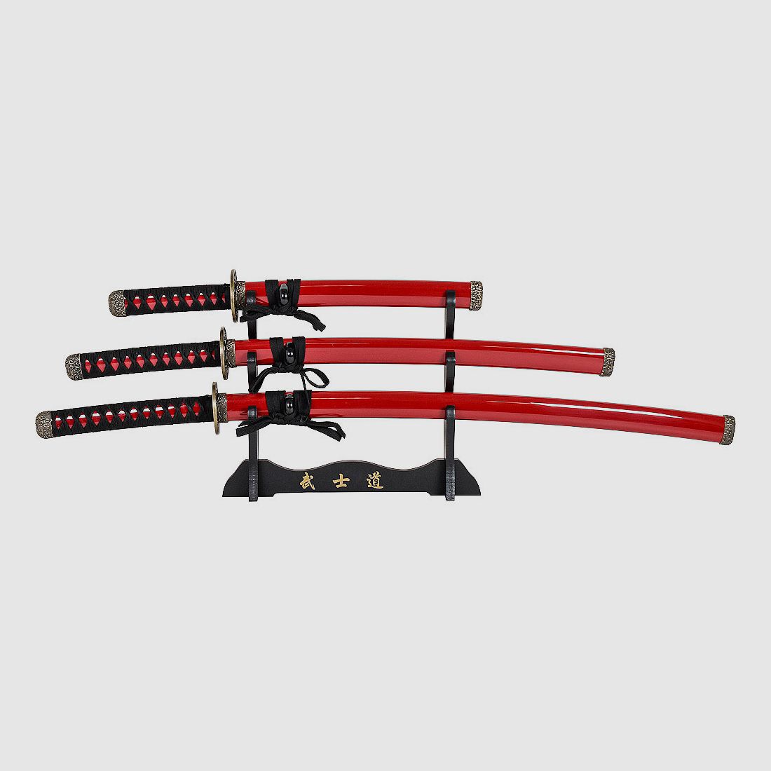 Samurai Sword Set Red 4 pcs.