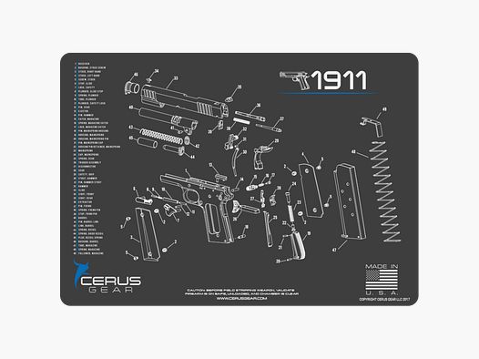 SCHEMATIC PROMAT 1911 tapis d’entretien et de soin pour armes de poing