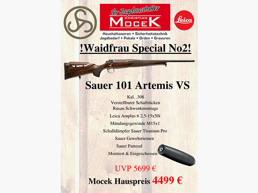 Sauer 101 Artemis VS, mit Leica Amplus 6 2,5-15x50 i, EINZELSTÜCK