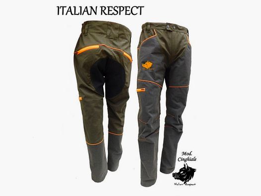 HOSEN – SAG NATURE – ITALIAN RESPECT AUS BAUMWOLLE MIT ELASTAN UND KEVLAR-EINSÄTZE AN DEN BEINEN (SCHWARZWILD)