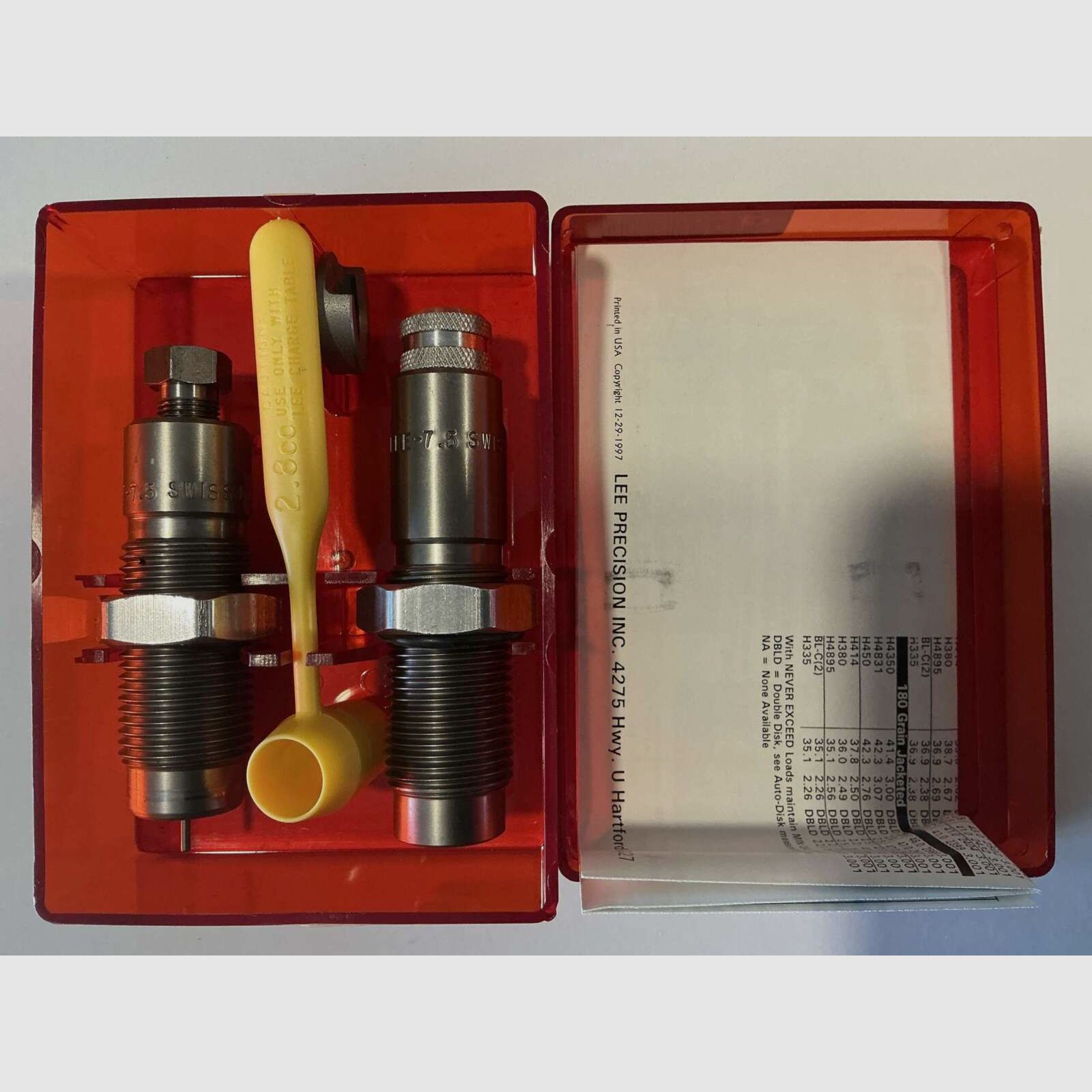 LEE Collet 2 Die Neck Sizer Set 7.5x55mm Schweizer