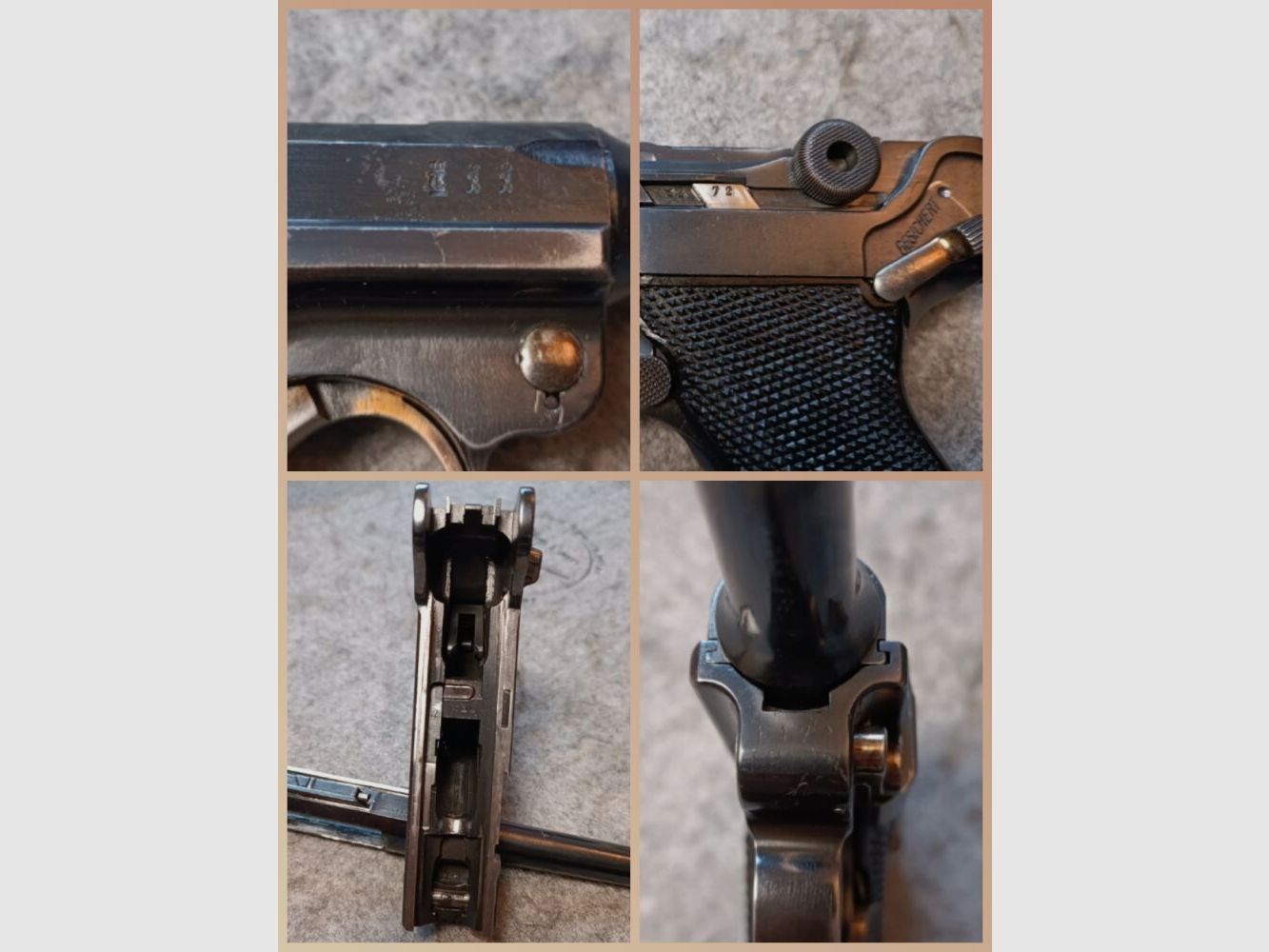 Mauser S/42 Luger P.08 1918 langer Lauf + Repro Holster Schaft