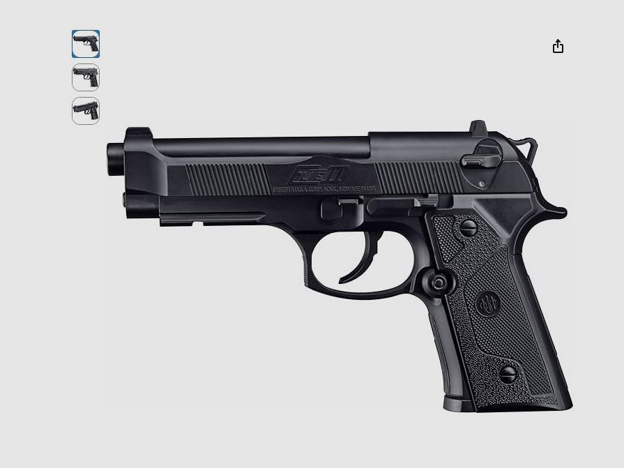 Pistolet semi-automatique à plombs Beretta 92 Elite II. Calibre 4,5mm. 3,3 Joules. Co2.