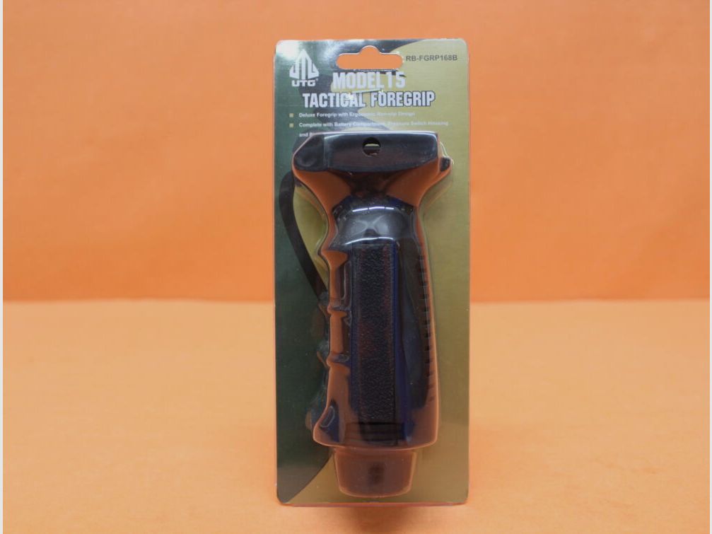 UTG - Leapers UTG Tactical Foregrip (RB-FGRP168B) Model 15 front grip for Picatinny profile with battery compartment