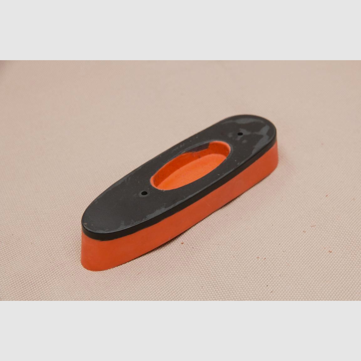 S.W. Silver butt cap London red with drop nose - the original - classic rubber recoil pad, Safari rubber butt cap No. 4