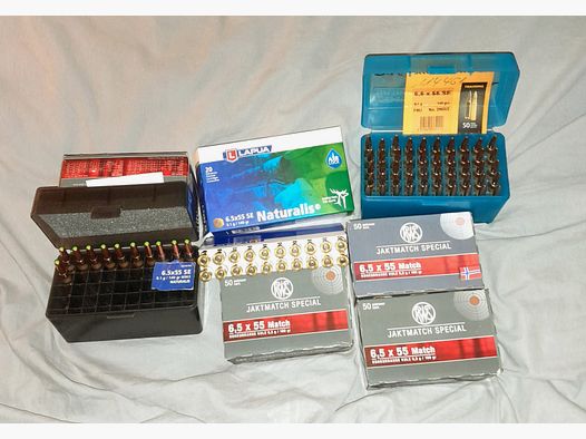 Lapua naturalis 6.5x55 SE, and RWS match ammunition