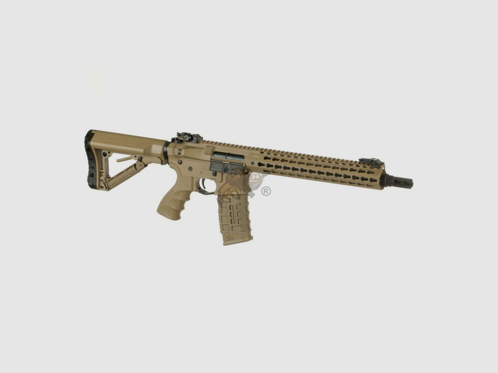 G&G CM16 SRXL with ETU in Desert Airsoft S-AEG free from 18
