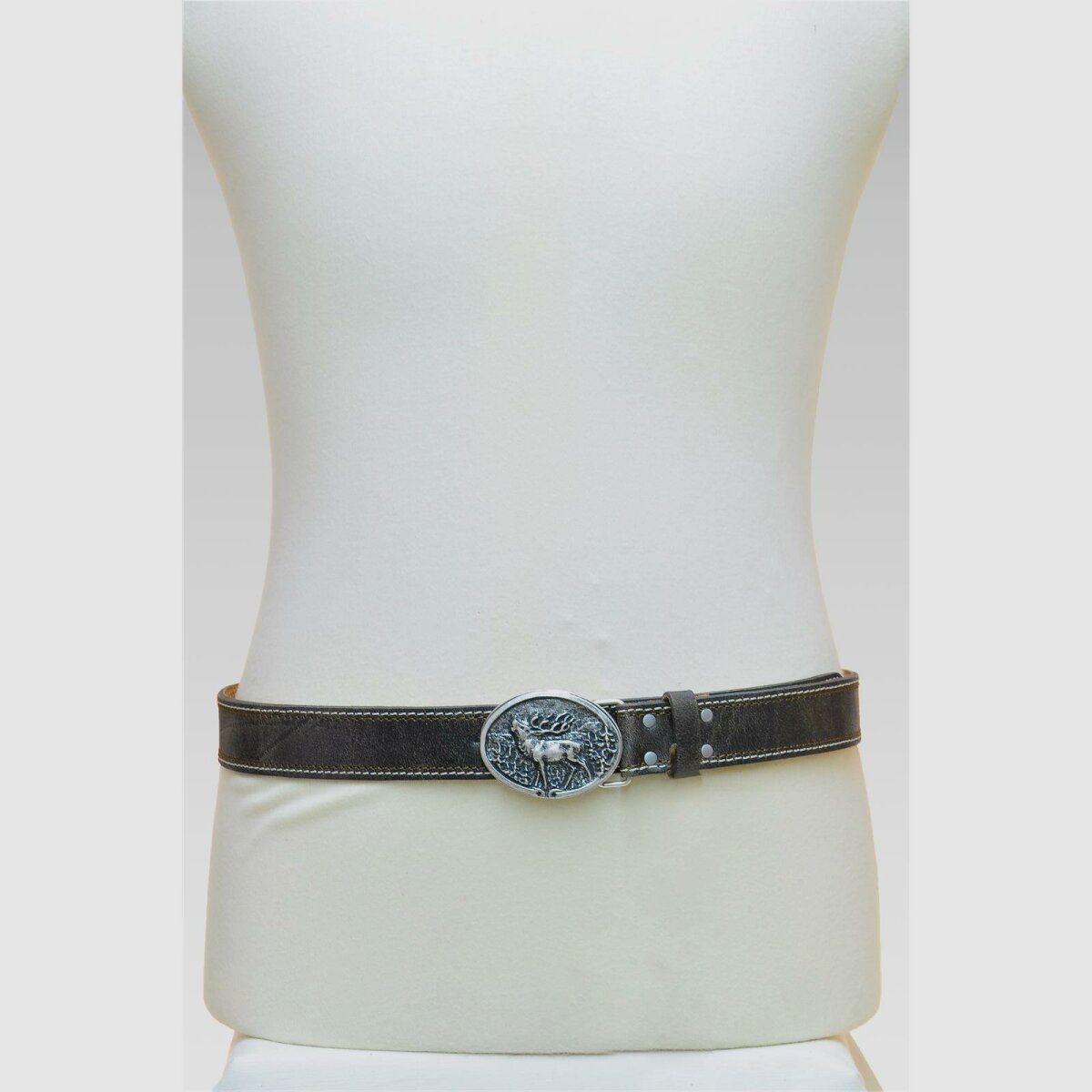 Luise Steinert cinturón de hombre Hirsch-Schliesse 90 marrón