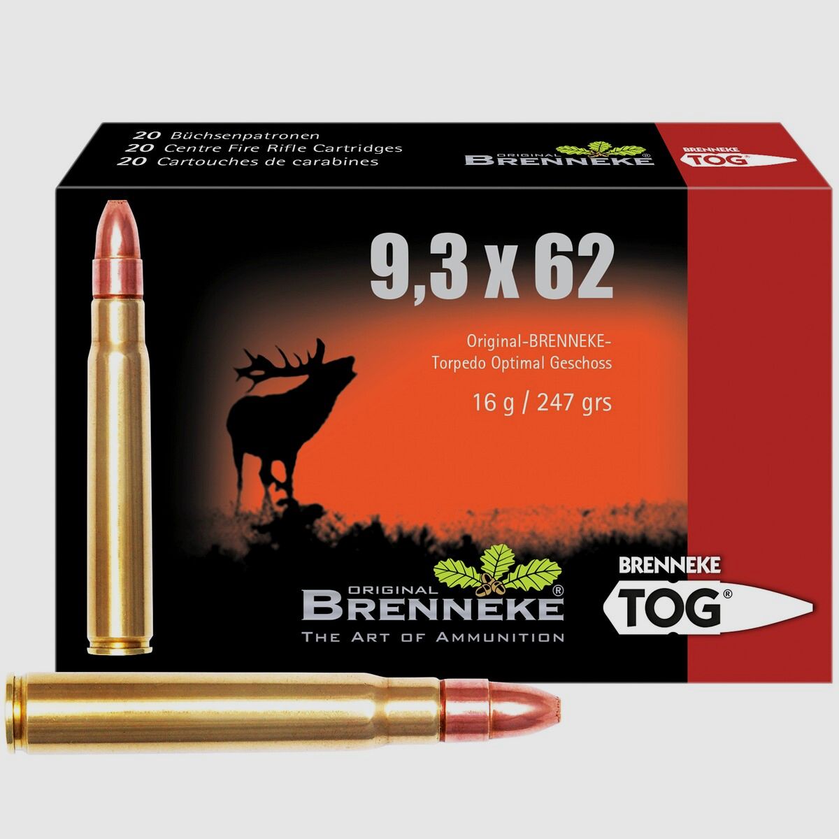 Brenneke 9,3×62 TOG 16,0g/247grs. – 20 Stk.