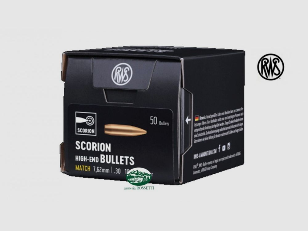 RWS Projectiles SCORION cal 7,62mm (30) gr. 168 2416966, image 2 sur 2
