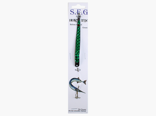 SFG Hornfiskeblink 20g Grøn – Med Krog Rig