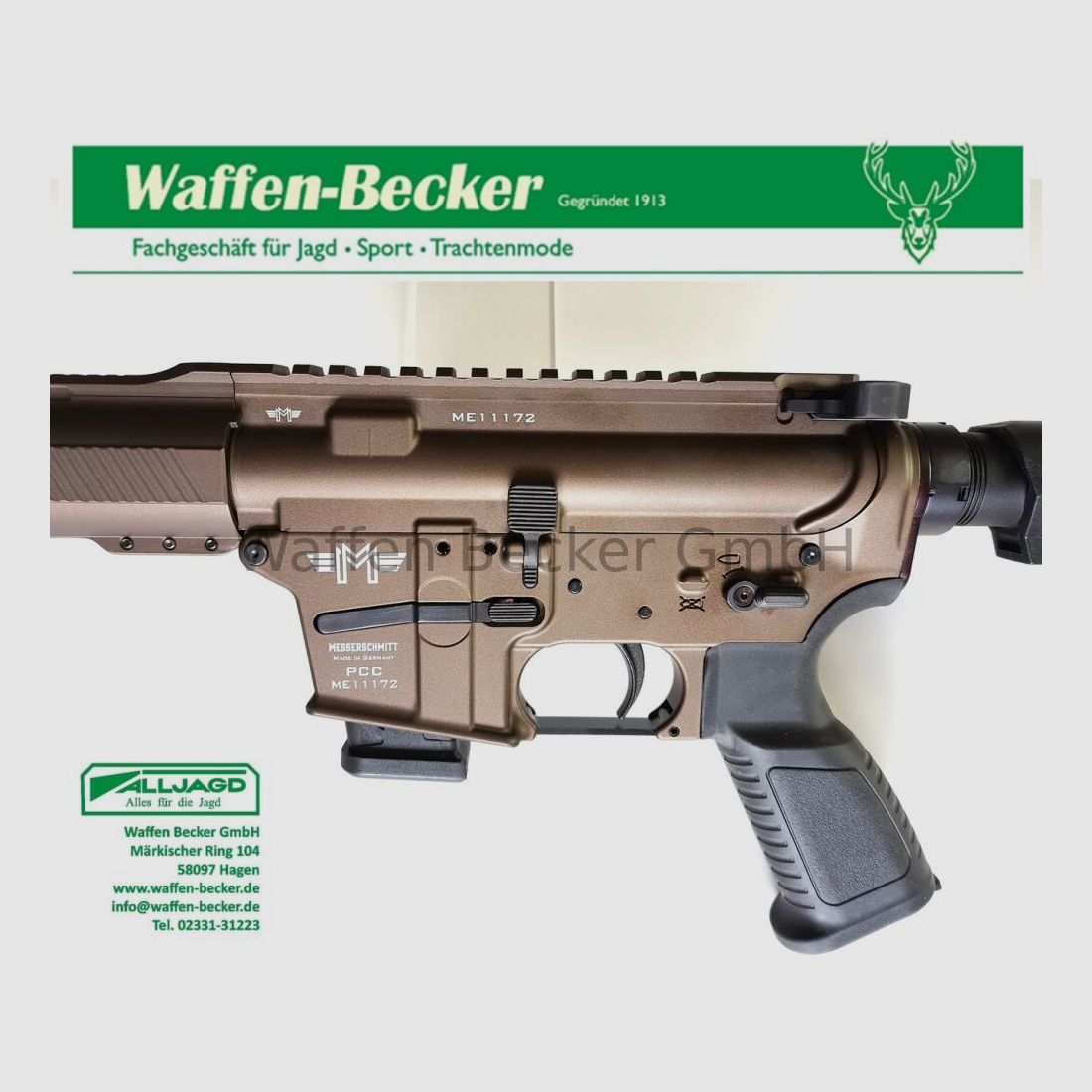 Messerschmitt, Weapons Schumacher Messerschmitt AR15-9 PCC Cal. 9mm Luger Sport 10.5" bronze