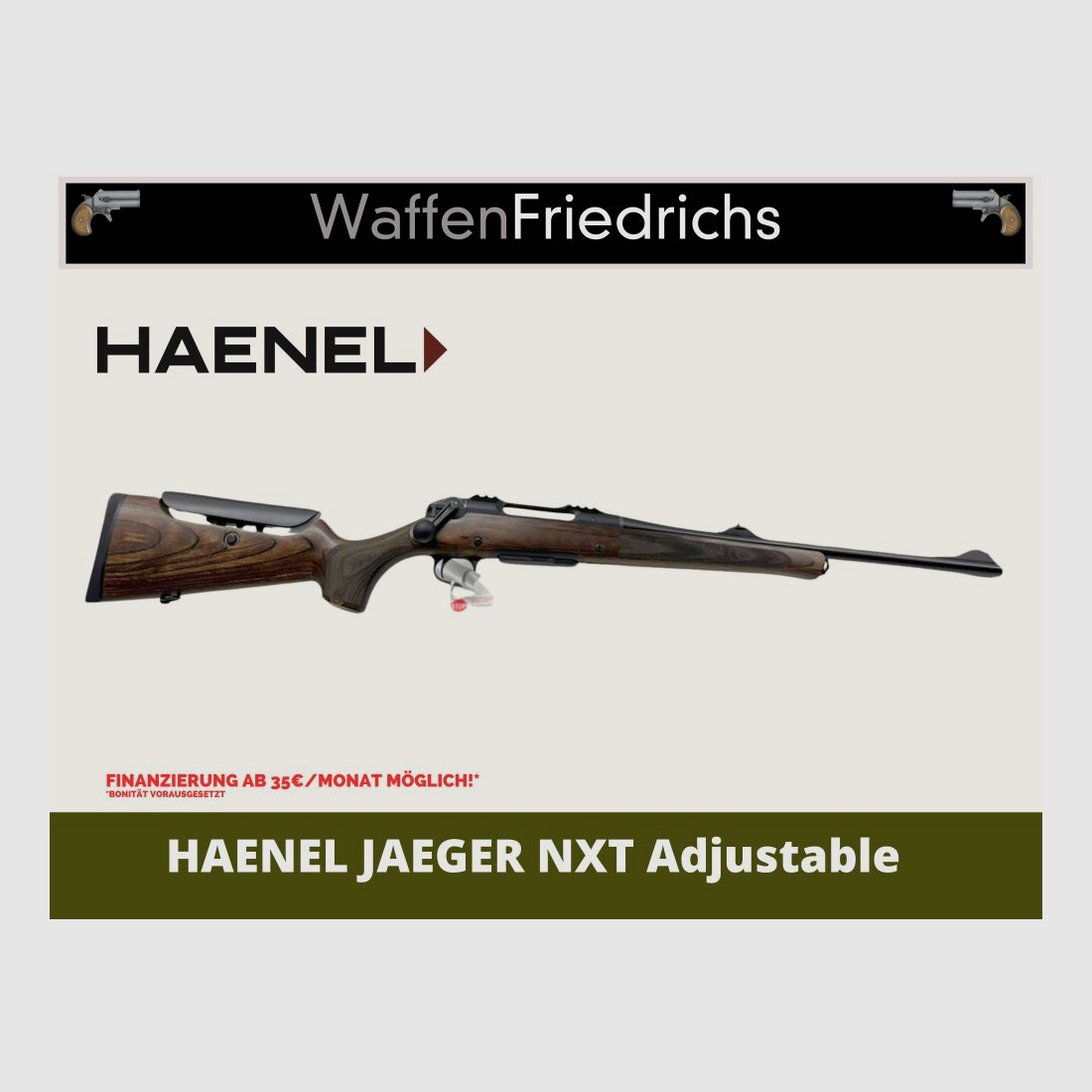 HAENEL Jaeger NXT Adjustable verstellbarer Schaftrücken - Waffen Friedrichs