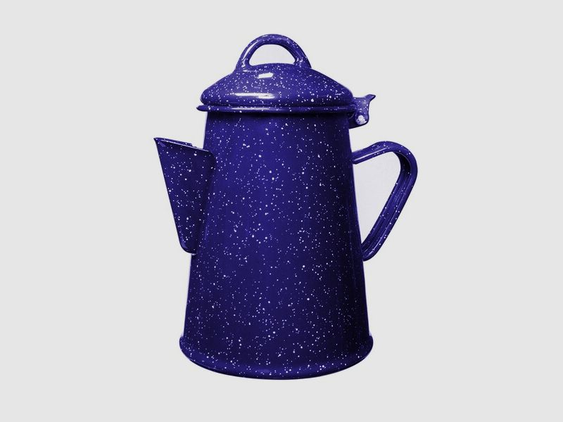 Nostalgische Kaffeekanne / Emaillekanne 1,2 L Blau
