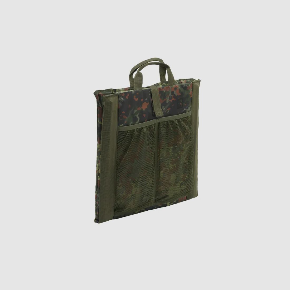 Faltsitz mit Tragegriff + Netztasche für 2 Getränkeflaschen - BW Flecktarn