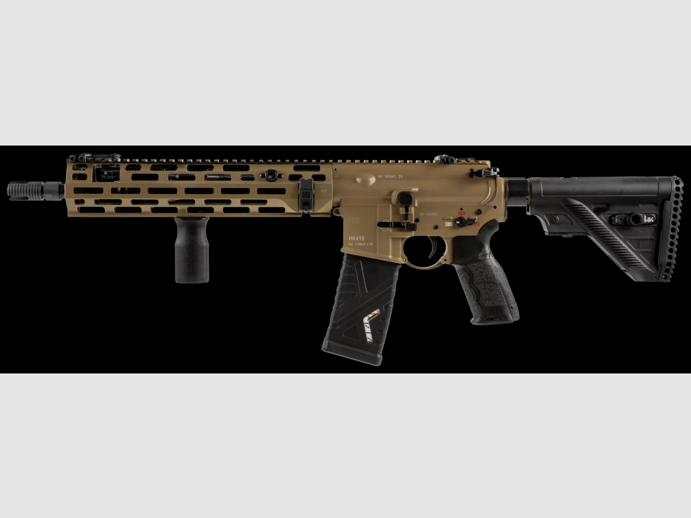 HK Adaptive Battle Grip impugnatura nera - NUOVO - Heckler & Koch Mr223 Mr308 HK416 HK417 HK433 HK437 G95k KSK Ar15