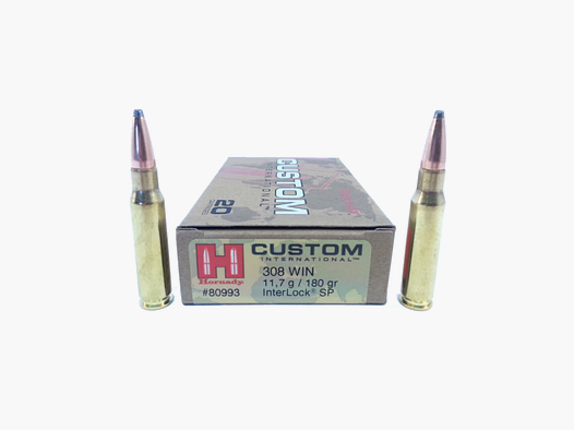 308 Winchester Hornady Custom International™ 180 gr SP INTERLOCK® VE20