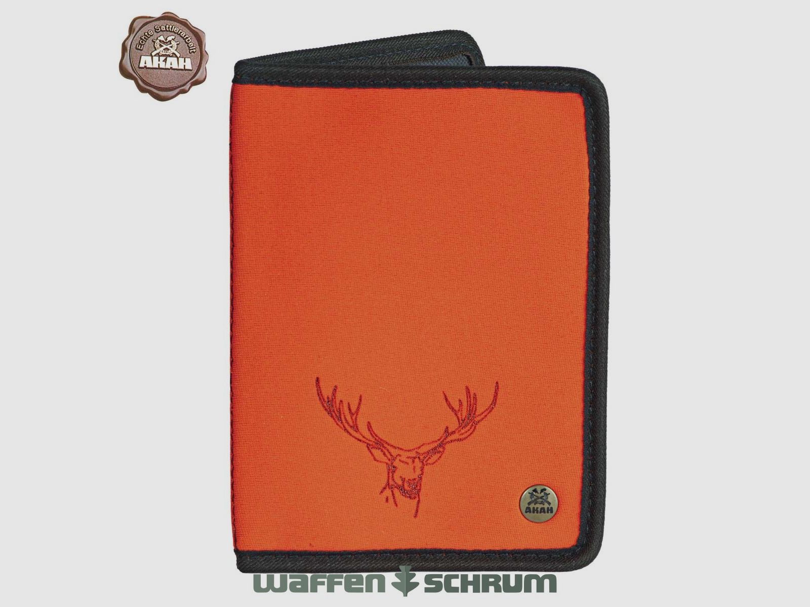 AKAH Jagdscheinetui Neopren Hirsch Orange