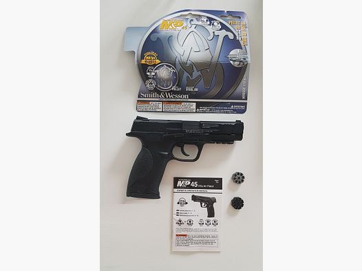 xSmith & Wesson M&P 45 4,5 mm Diabolo schwarz Co2-Pistole Luftpistole mit Pistolenkoffer