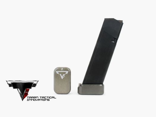 TTI Competition Base Pad Glock 9/40 Double Stack +0 Titanium Gray