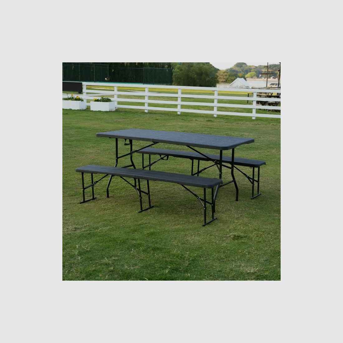 NC3404 Klappbare Gartenbank 183cm in Anthrazit