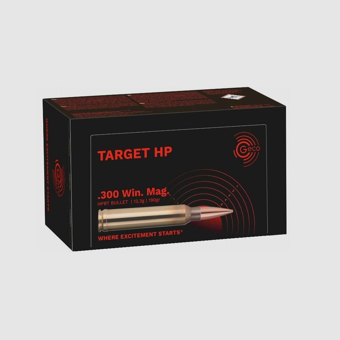 GECO GECO .300 Win. Mag. Target HP 12,3g / 190grs. 1.000x Patronen im Karton (20 x 50 Packung)
