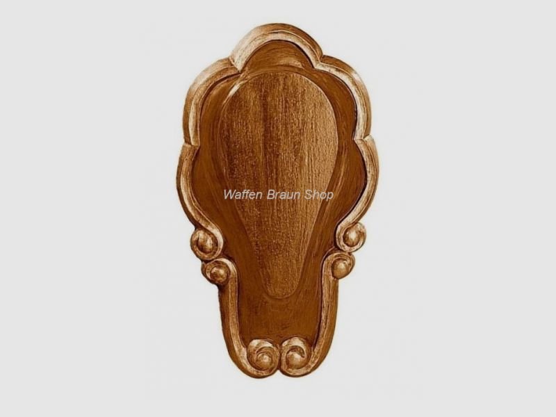 Trophäenschild Bock, handgeschnitzt, 26x15 cm