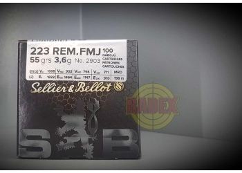 Munizioni per carabina S&B .223 Rem FMJ, 100 pezzi
