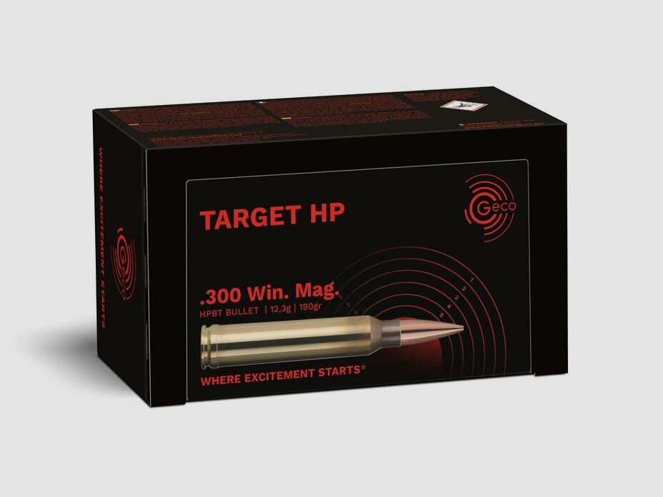 Geco Target HP 12.3g/190grs à50 .300Win. Mag