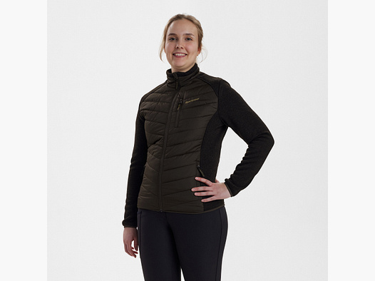 Lady Caroline Wattierte Jacke - Brown Leaf – Kleidergröße Damen: 36