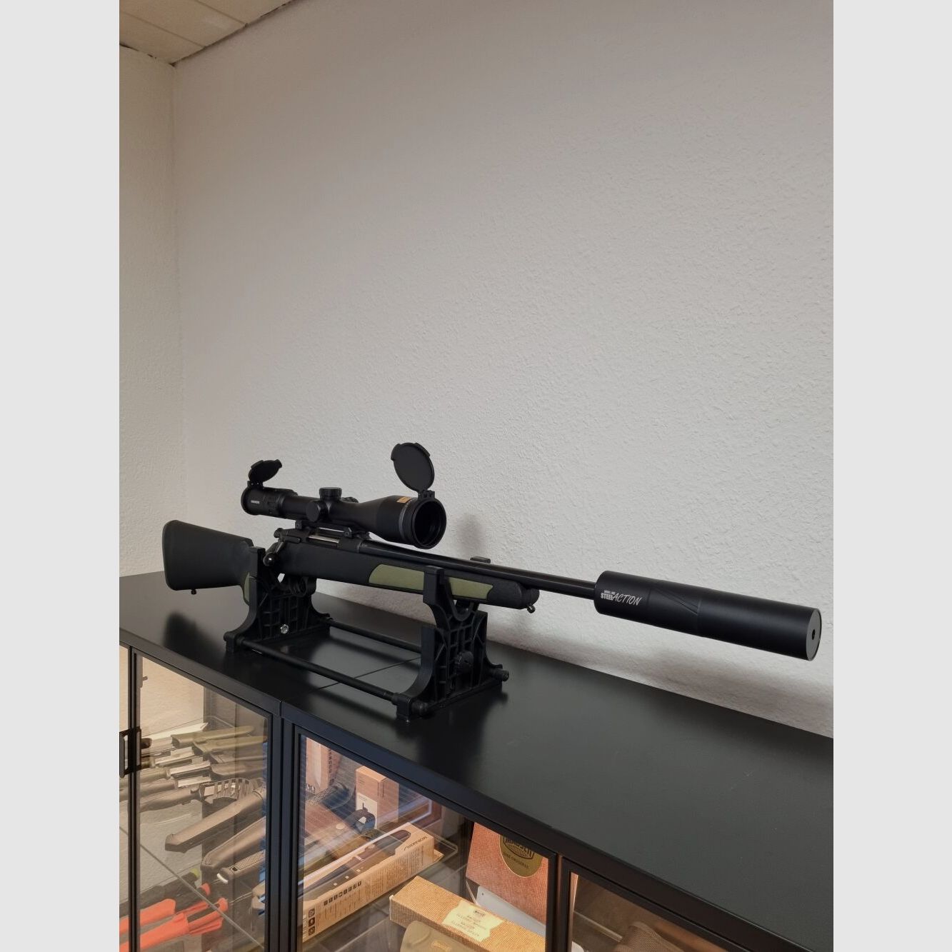 Steel action HS .308, mount, silencer, Minox 3-15x56 S