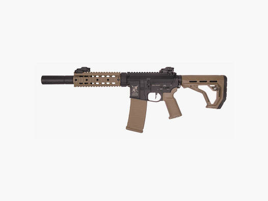 AR15 SilentOps 7 pouces CHARLIE EAGLE ETU Tan/Noir S-AEG Fusil Airsoft Libre à partir de 18 Ans | Delta Armory
